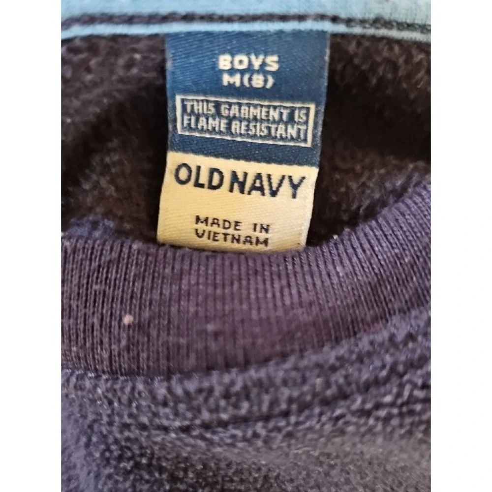 Old Navy Boys Fleece Pajama Set Plaid Sleepwear 3-Piece Navy Blue Size M 8